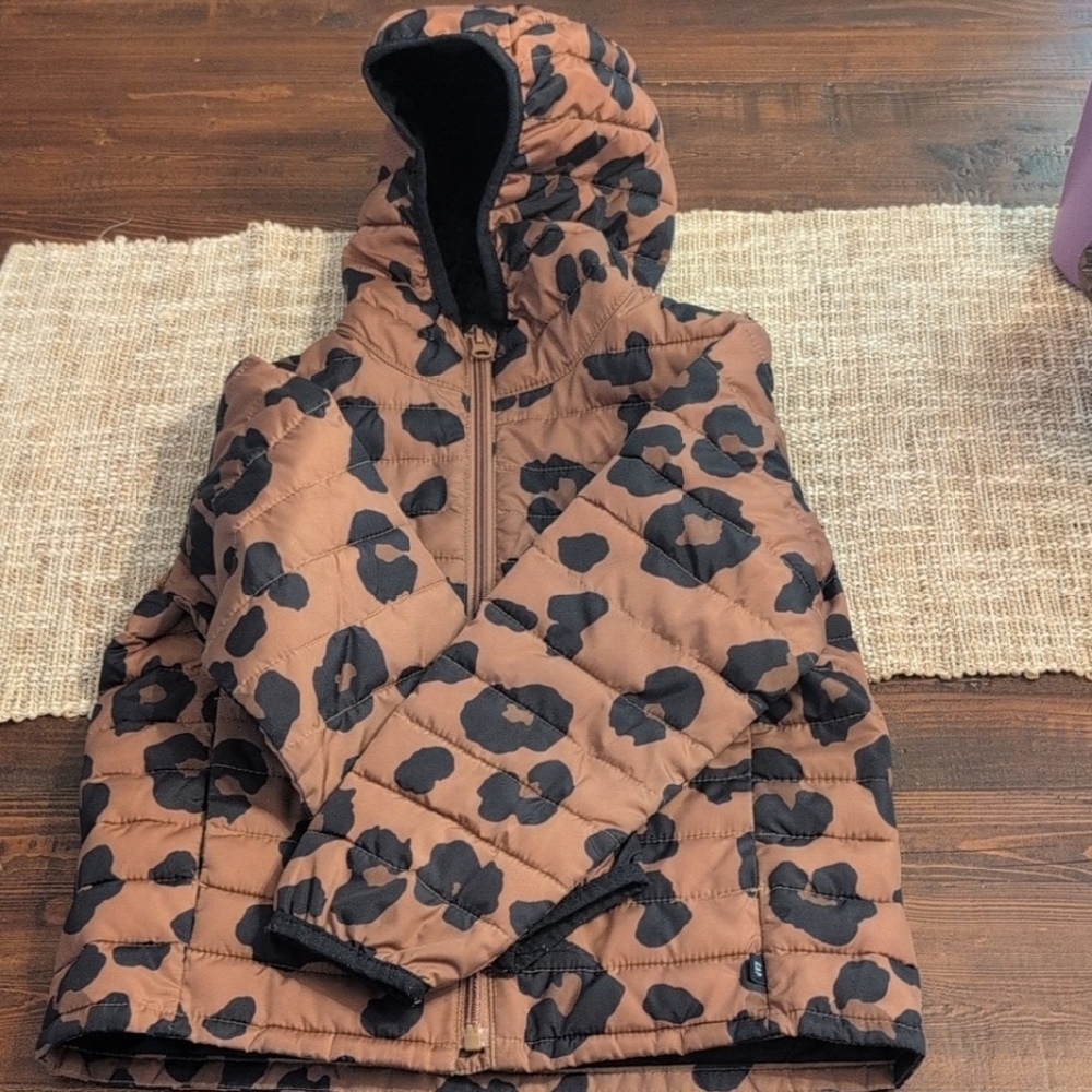Kids Brown Leopard Print Jacket Like New Condition!